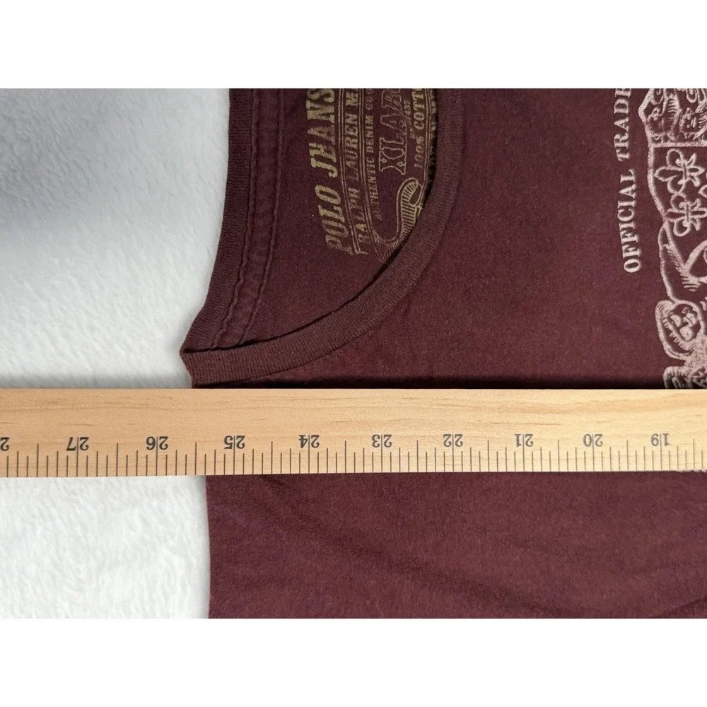 Vintage Y2K Polo Jeans Ralph Lauren Graphic T Shirt XL Burgundy USA